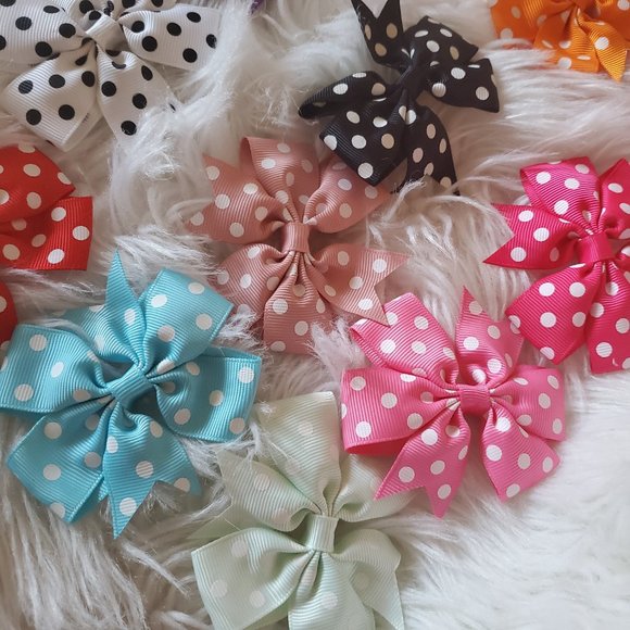 Lot of 16 girl Bows dotted - Picture 4 of 7